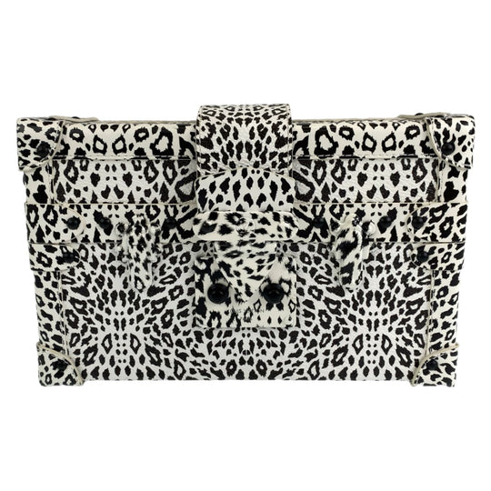 LOUIS VUITTON Shoulder Bag leather White black Shoulder Bag Mini Trunk Petite Mal Dalmatian Nether Feather Women Used Authentic