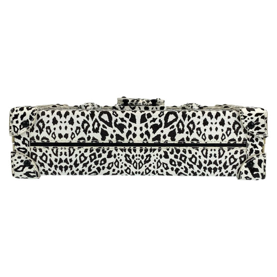 LOUIS VUITTON Shoulder Bag leather White black Shoulder Bag Mini Trunk Petite Mal Dalmatian Nether Feather Women Used Authentic