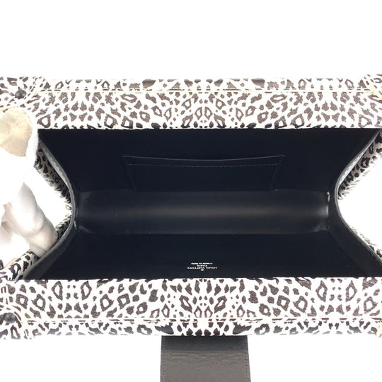 LOUIS VUITTON Shoulder Bag leather White black Shoulder Bag Mini Trunk Petite Mal Dalmatian Nether Feather Women Used Authentic