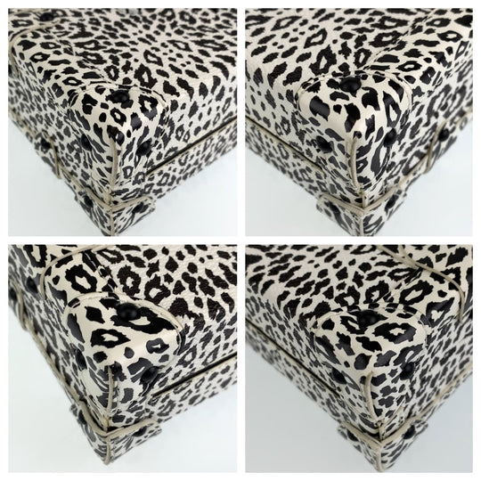 LOUIS VUITTON Shoulder Bag leather White black Shoulder Bag Mini Trunk Petite Mal Dalmatian Nether Feather Women Used Authentic
