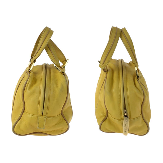 LOEWE Handbag leather yellow Handbags Mini Boston Duffel bag anagram Women Used Authentic
