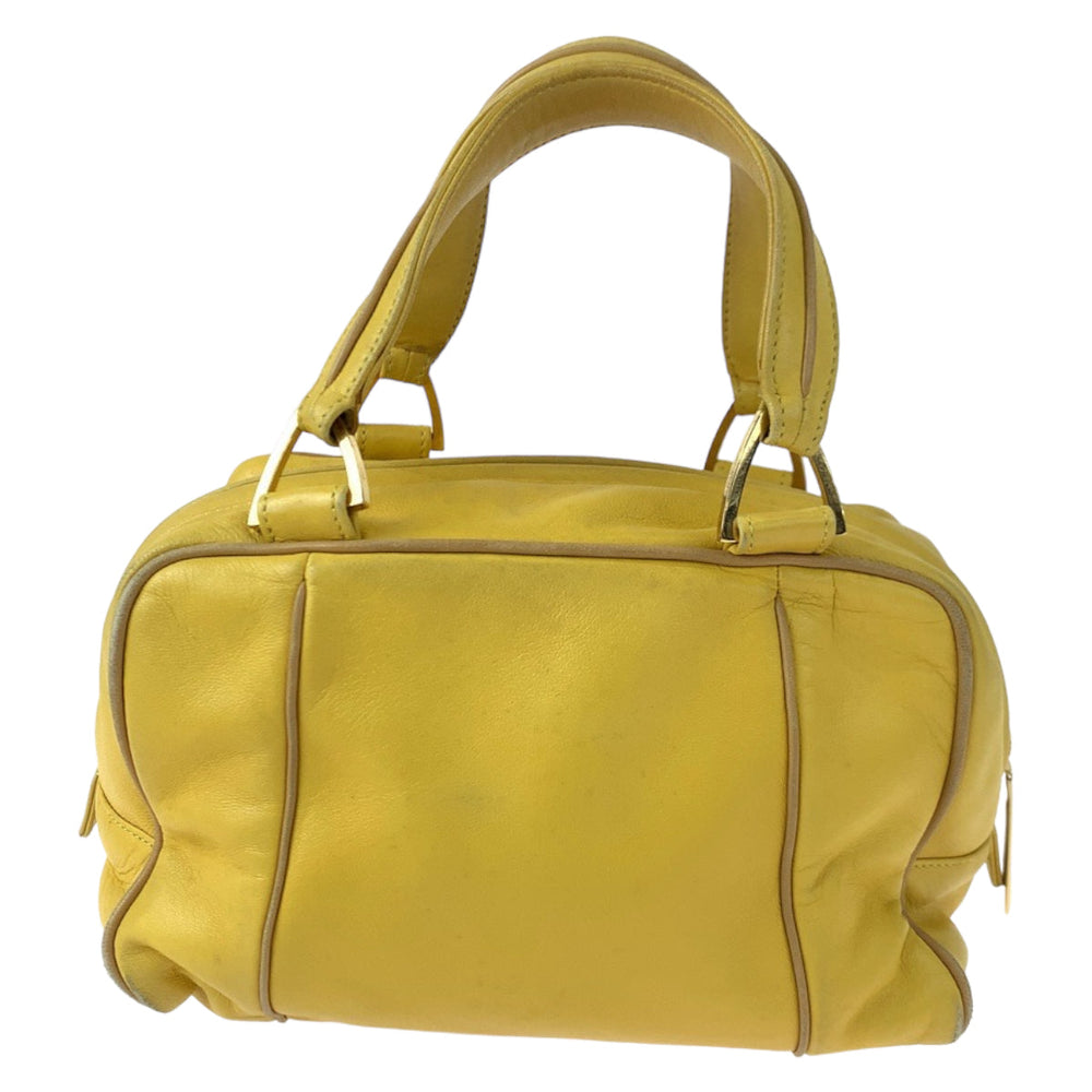 LOEWE Handbag leather yellow Handbags Mini Boston Duffel bag anagram Women Used Authentic