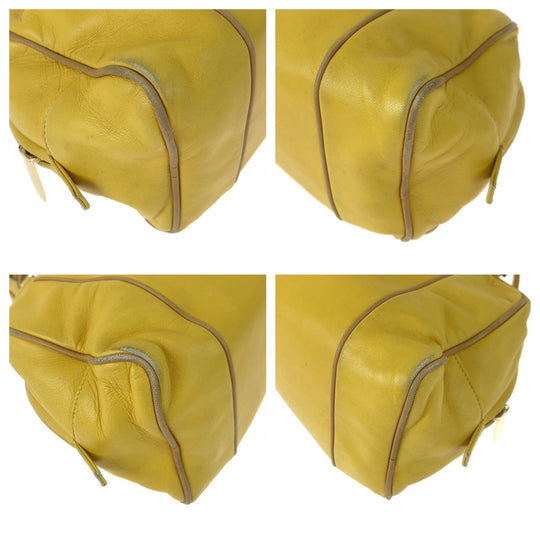 LOEWE Handbag leather yellow Handbags Mini Boston Duffel bag anagram Women Used Authentic