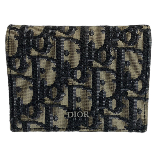 Dior Shoulder Bag canvas Navy SilverMetal Shoulder Bag Wearable Wallet Crossbody Shoulder Bag Oblique Trotter mens Used Authentic