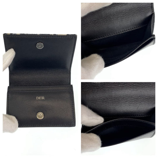Dior Shoulder Bag canvas Navy SilverMetal Shoulder Bag Wearable Wallet Crossbody Shoulder Bag Oblique Trotter mens Used Authentic