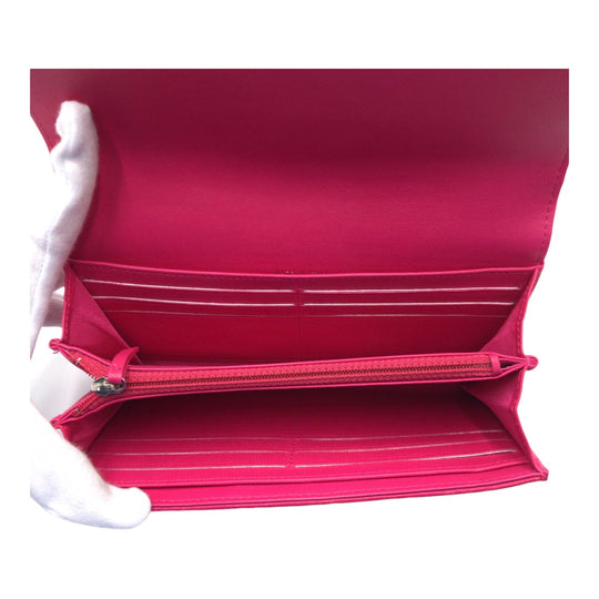 CHANEL Long Wallet Purse lambskin Pink SilverMetal Long Wallet Purse Matrasse COCO Mark Women Used Authentic