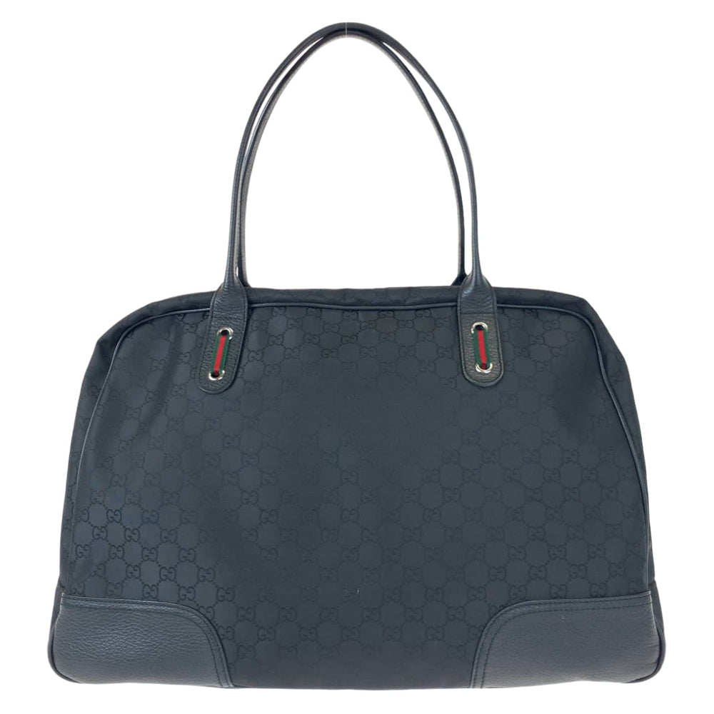 GUCCI Shoulder Bag 293595 Nylon Black black Shoulder Bag Tote Bag Boston Duffel bag Unisex Sherry line GG canvas Women Used Authentic