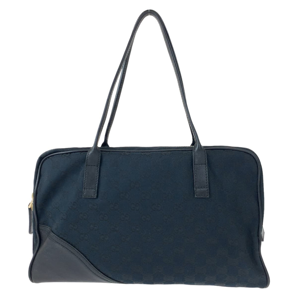 GUCCI Tote Bag 169971 GG canvas, leather Black GoldMetal Tote Bag handbag Newbrit Interlocking Medium Shelly Women Used Authentic