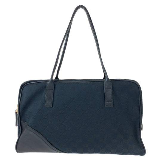 GUCCI Tote Bag 169971 GG canvas, leather Black GoldMetal Tote Bag handbag Newbrit Interlocking Medium Shelly Women Used Authentic
