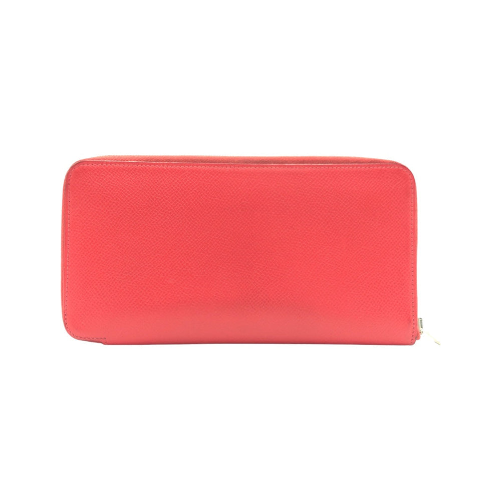 HERMES Long Wallet Purse Epsom Bougainvillea SilverMetal Long Wallet Purse Zip Around Azap Long Silk Inn Women Used Authentic