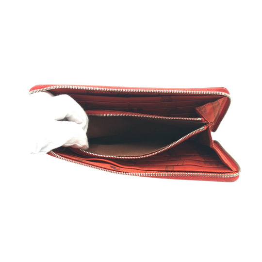 HERMES Long Wallet Purse Epsom Bougainvillea SilverMetal Long Wallet Purse Zip Around Azap Long Silk Inn Women Used Authentic