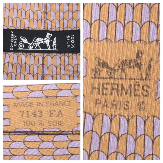HERMES tie 7143 FA silk purple By color Overall handle