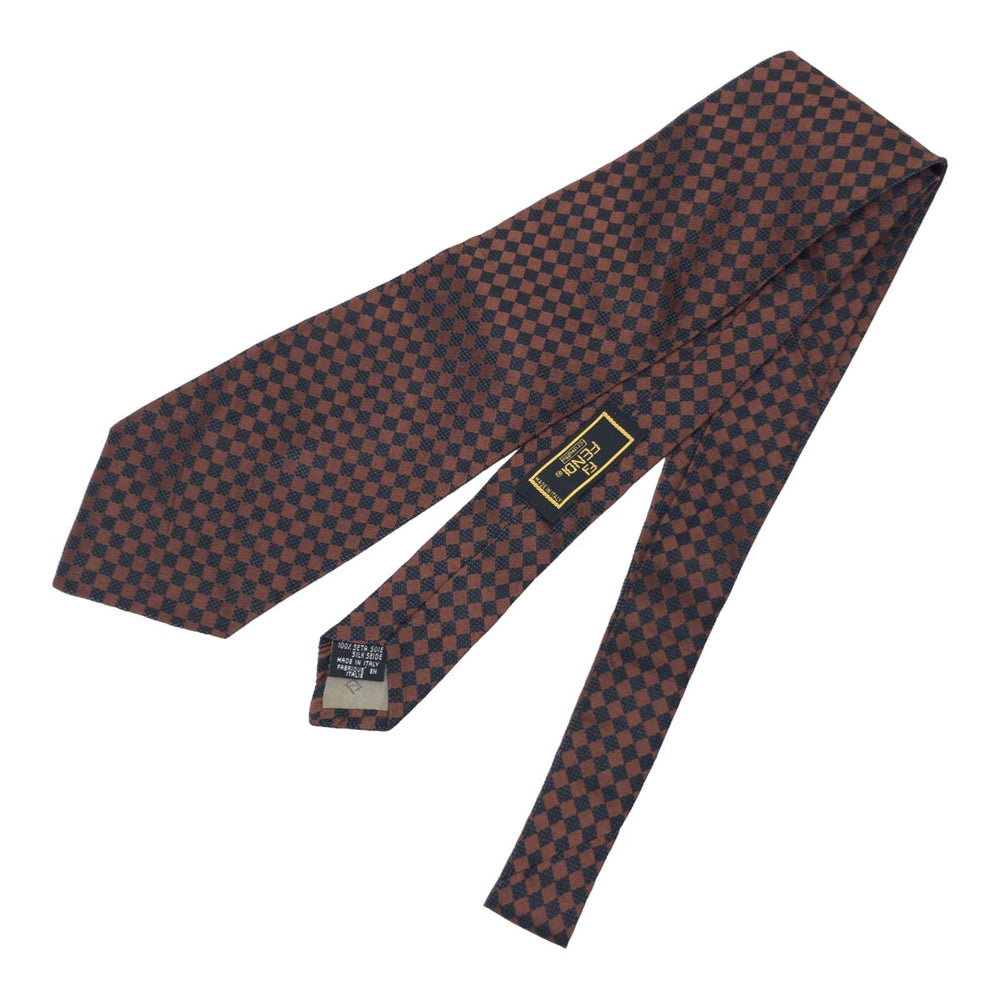FENDI tie silk Dark Brown Brown Bicolor Pecan Pattern