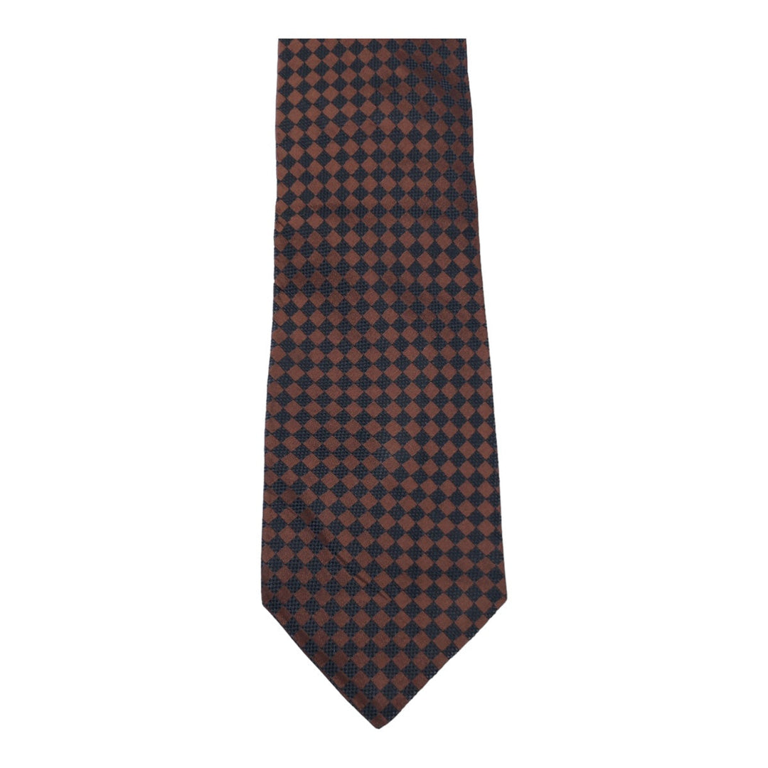 FENDI tie silk Dark Brown Brown Bicolor Pecan Pattern