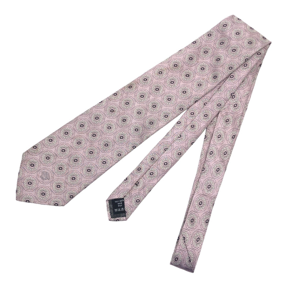 VERSACE tie silk Pink Silver MedusaPattern