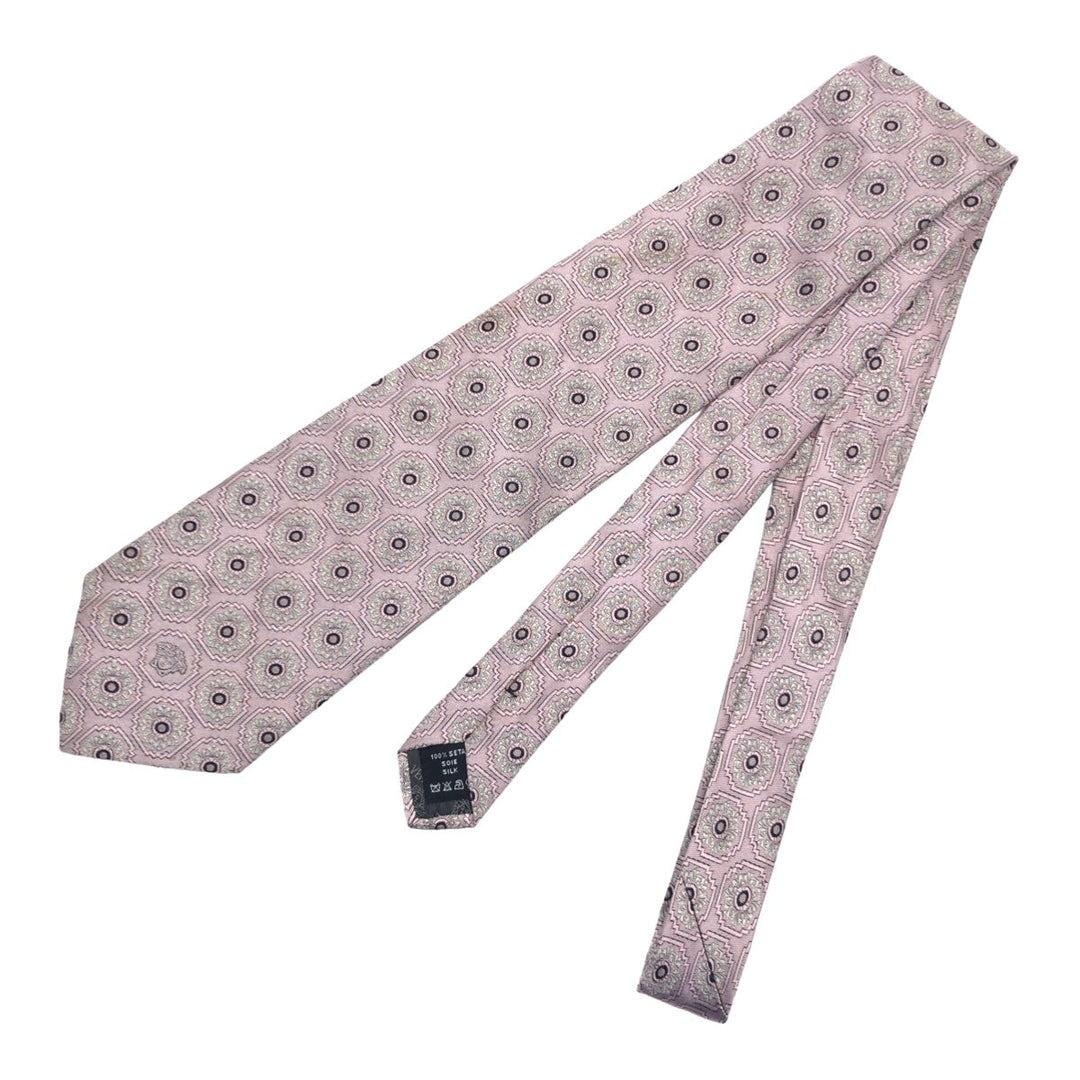 VERSACE tie silk Pink Silver MedusaPattern