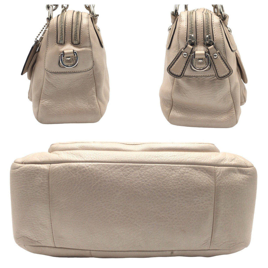 COACH Shoulder Bag F22304 leather beige Christine