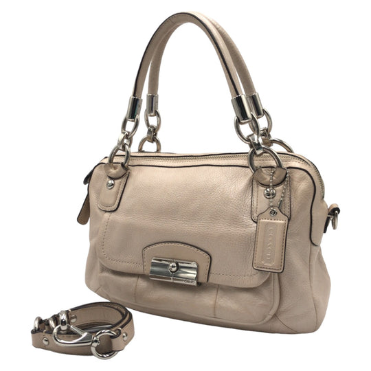 COACH Shoulder Bag F22304 leather beige Christine