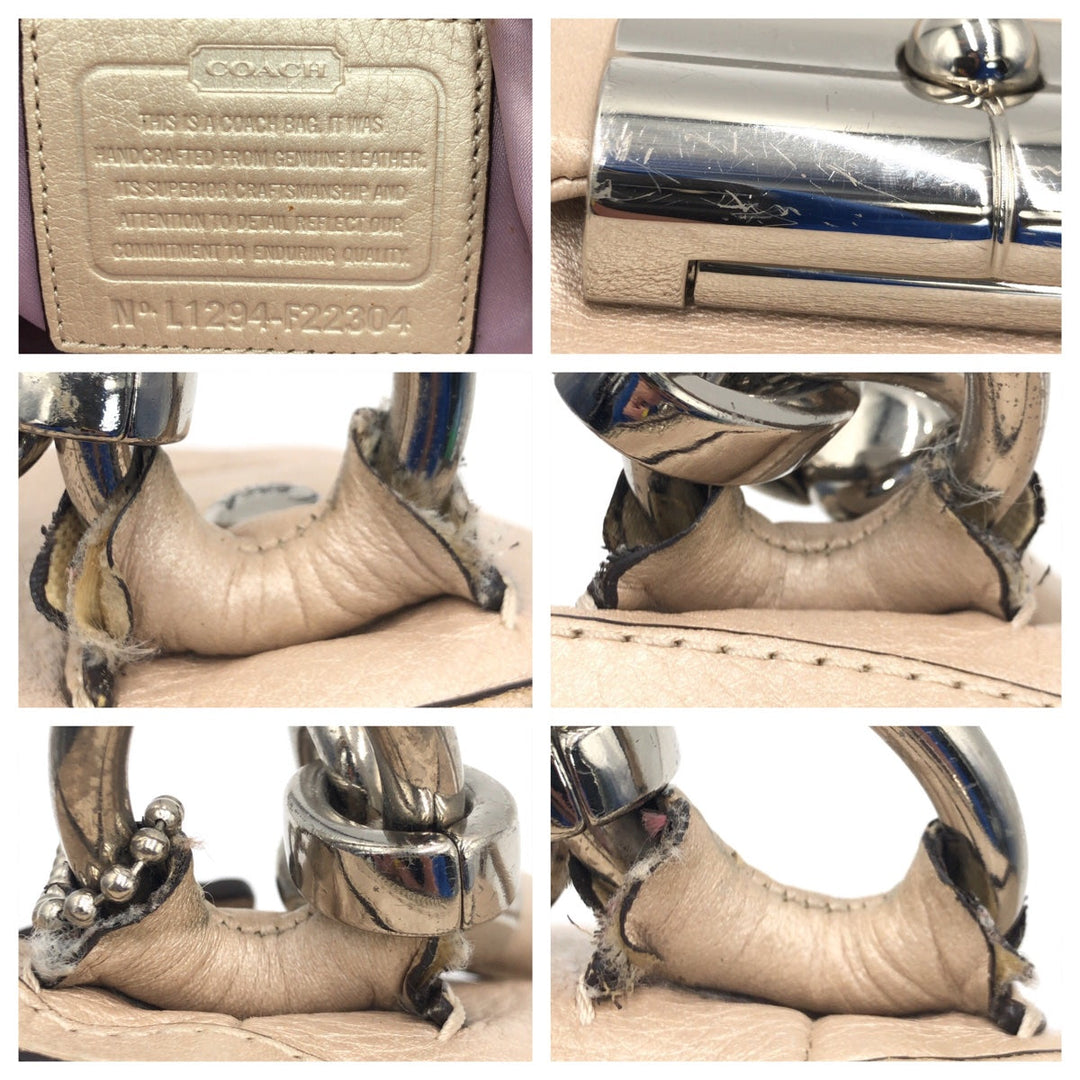 COACH Shoulder Bag F22304 leather beige Christine