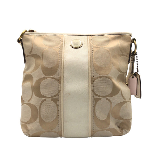 COACH Shoulder Bag F21905 canvas beige Signature