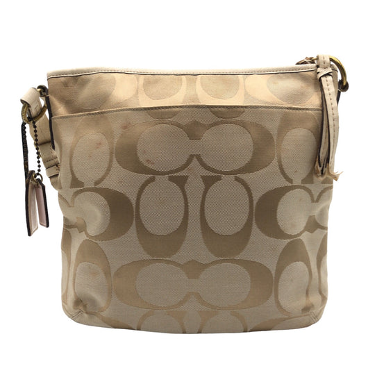 COACH Shoulder Bag F21905 canvas beige Signature