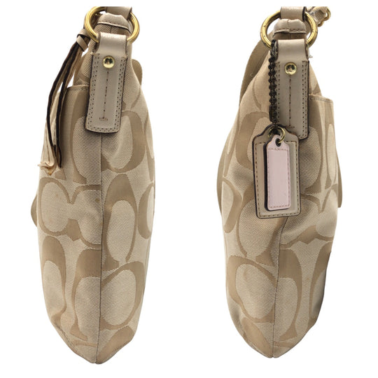 COACH Shoulder Bag F21905 canvas beige Signature