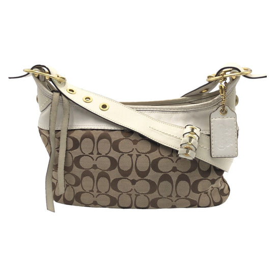 COACH Shoulder Bag F11444 canvas Brown Signature