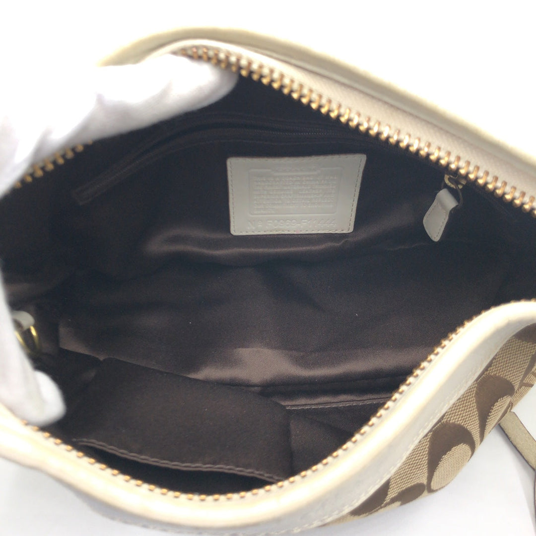 COACH Shoulder Bag F11444 canvas Brown Signature