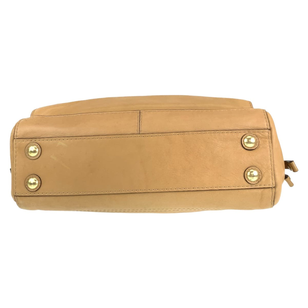 COACH Tote Bag 14522 leather beige Peyton Turn lock