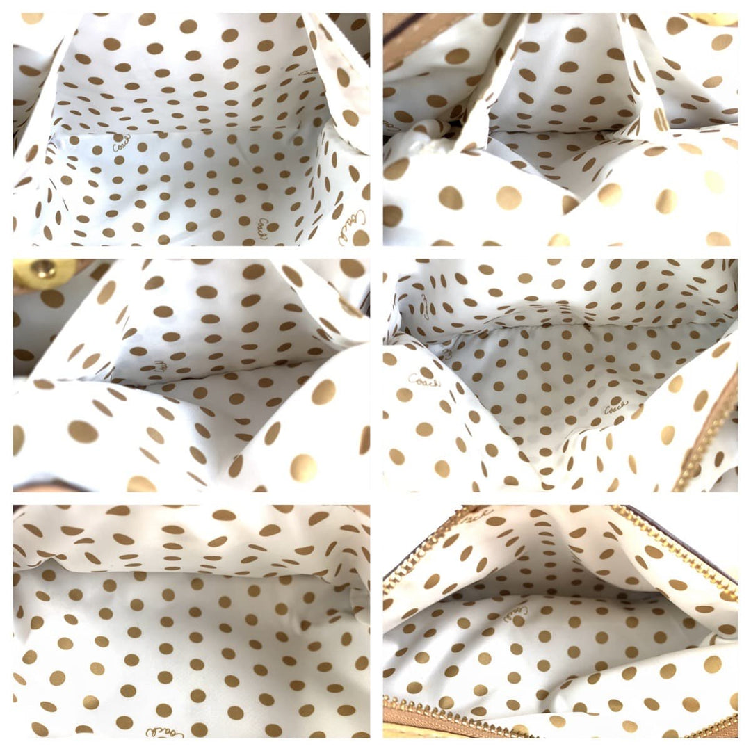 COACH Tote Bag 14522 leather beige Peyton Turn lock