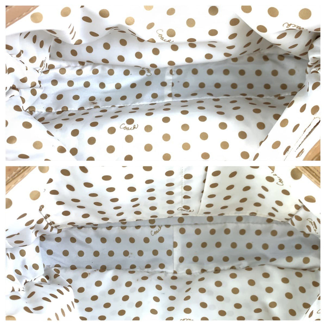 COACH Tote Bag 14522 leather beige Peyton Turn lock