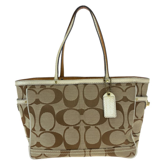 COACH Tote Bag 7874 canvas beige Signature Embossing