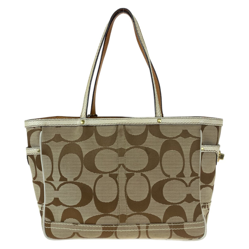 COACH Tote Bag 7874 canvas beige Signature Embossing