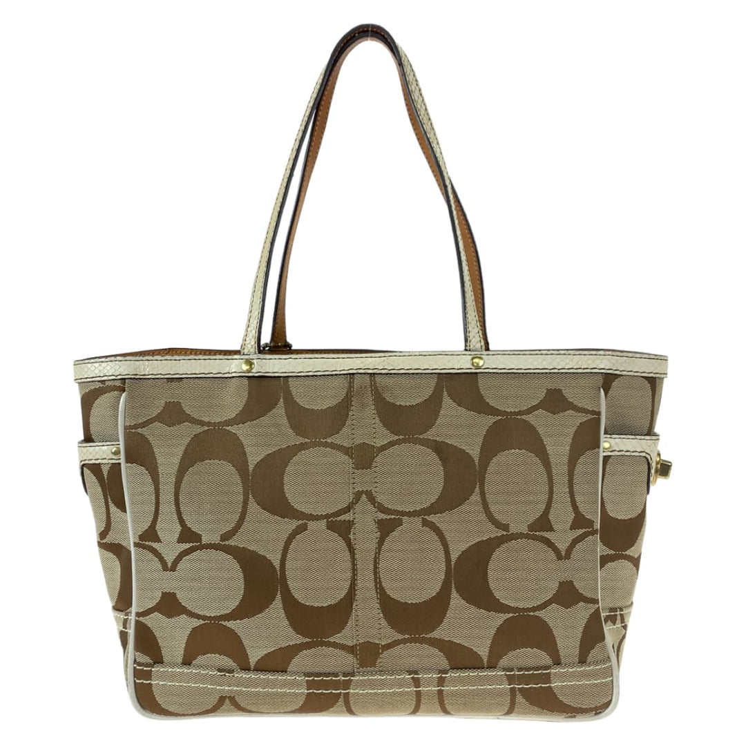 COACH Tote Bag 7874 canvas beige Signature Embossing