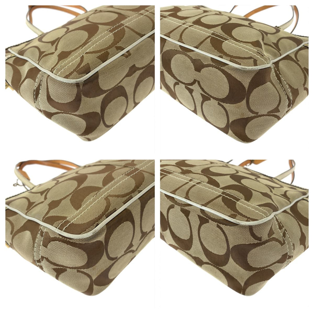 COACH Tote Bag 7874 canvas beige Signature Embossing