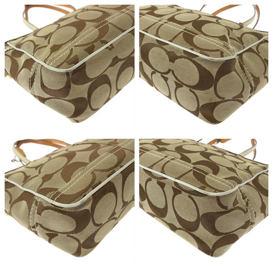 COACH Tote Bag 7874 canvas beige Signature Embossing