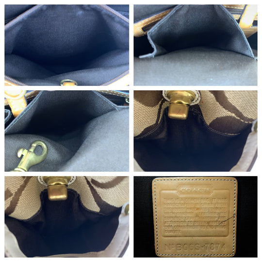 COACH Tote Bag 7874 canvas beige Signature Embossing