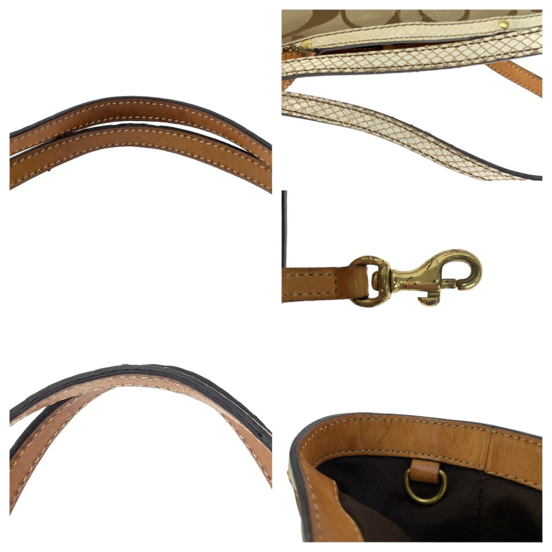 COACH Tote Bag 7874 canvas beige Signature Embossing