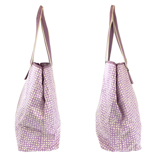 COACH Tote Bag F15008 PVC purple Op art