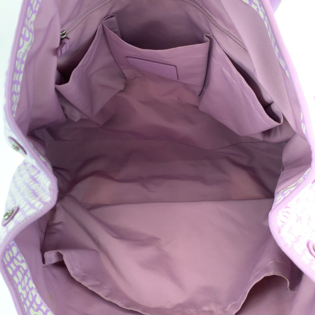 COACH Tote Bag F15008 PVC purple Op art