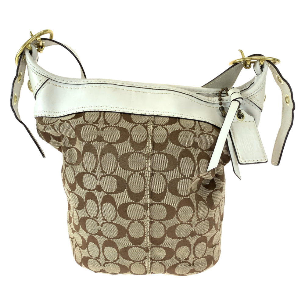 COACH Shoulder Bag 11437 canvas beige Signature duffel