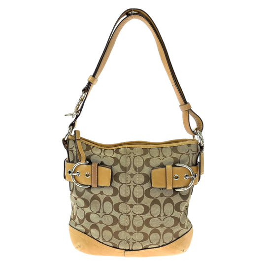 COACH Shoulder Bag F03574 canvas Brown Signature