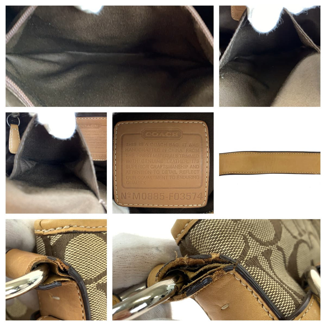 COACH Shoulder Bag F03574 canvas Brown Signature