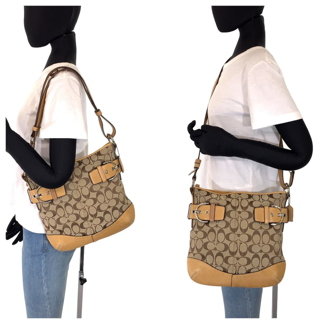 COACH Shoulder Bag F03574 canvas Brown Signature