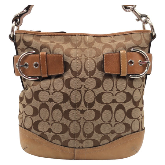 COACH Shoulder Bag F03574 canvas Brown Signature