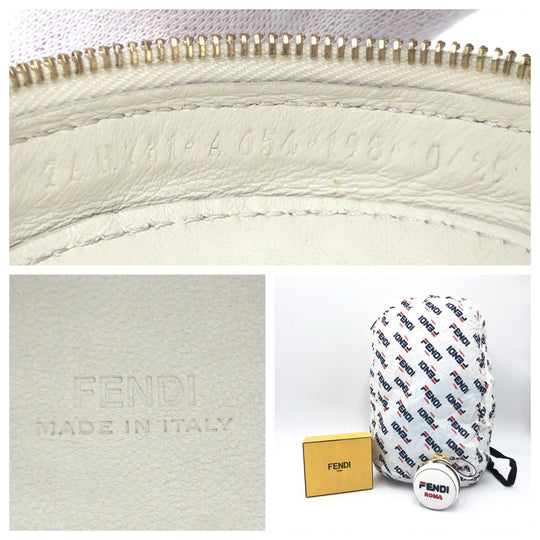 FENDI Backpack Nylon white Foldable Backpack Eco Bag Unisex FILA collaboration With porch Women Used Authentic
