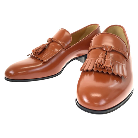 GUCCI loafers 714681 leather Brown brown Loafers Leather Shoes Dress Shoes Tassel mens 6 Used Authentic