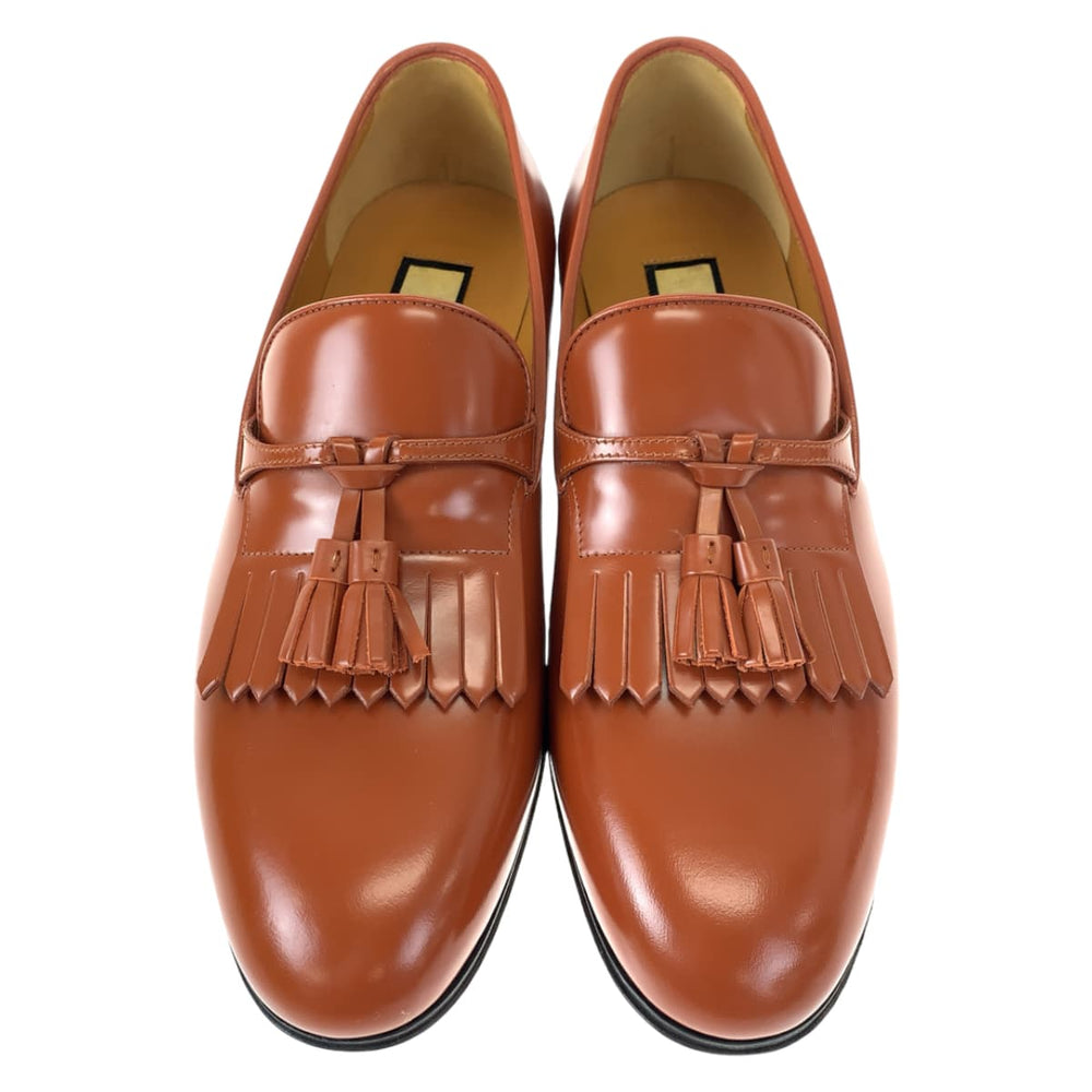 GUCCI loafers 714681 leather Brown brown Loafers Leather Shoes Dress Shoes Tassel mens 6 Used Authentic