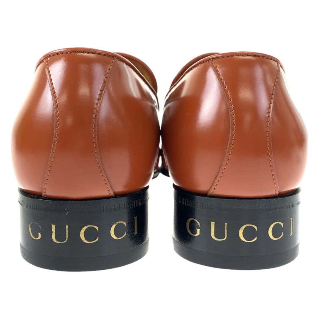 GUCCI loafers 714681 leather Brown brown Loafers Leather Shoes Dress Shoes Tassel mens 6 Used Authentic