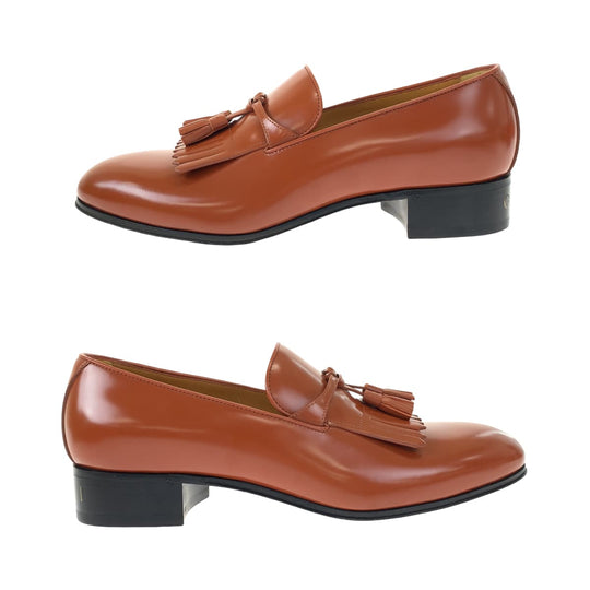 GUCCI loafers 714681 leather Brown brown Loafers Leather Shoes Dress Shoes Tassel mens 6 Used Authentic